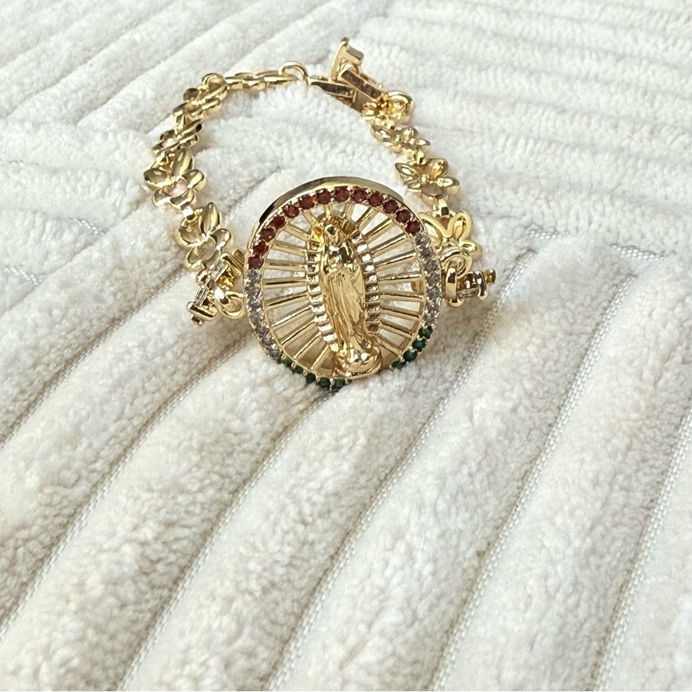 VIRGIN OF GUADALUPE BRACELET TRICOLOR 18K LAMINATED GOLD